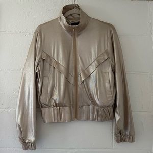 Anthropologie Ontwelfth Vintage Gold Bomber Tracksuit Jacket in S
